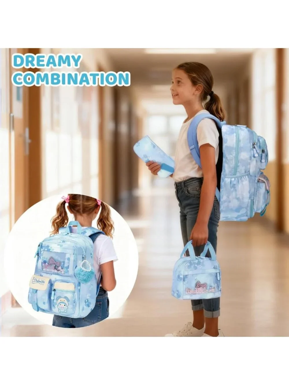Kawaii Kids Backpack for Girls - Cute Cartoon School Bag for Elementary & Middle